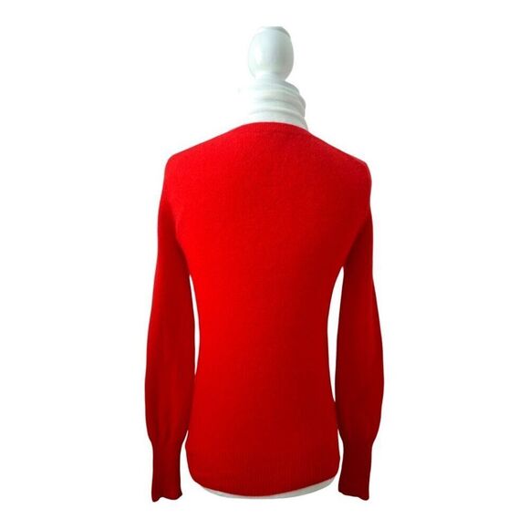 Halogen Women's Red 2 Ply Cashmere Long Sleeve V Neck Pullover Sweater Sz XS - Picture 2 of 8